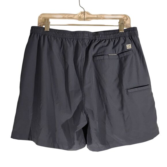 Huk Pursuit Volley shorts mens L Large navy blue swim fishing lined stretch - Picture 2 of 10